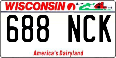 WI license plate 688NCK