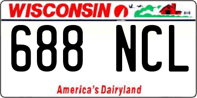 WI license plate 688NCL