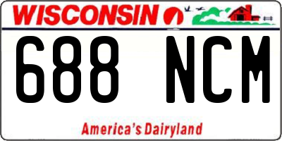 WI license plate 688NCM