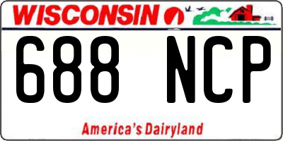 WI license plate 688NCP