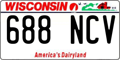 WI license plate 688NCV