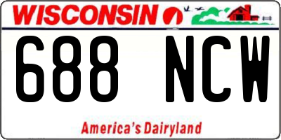 WI license plate 688NCW