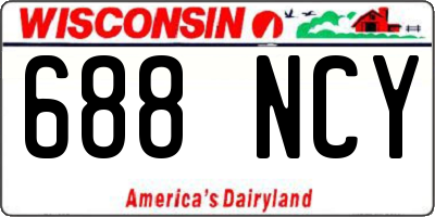 WI license plate 688NCY