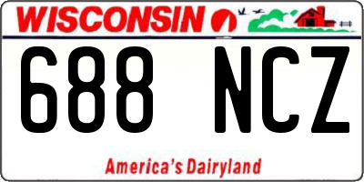 WI license plate 688NCZ