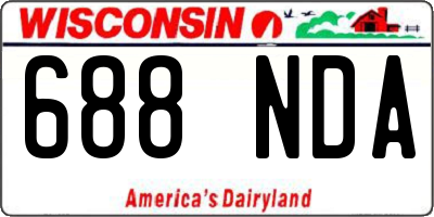 WI license plate 688NDA
