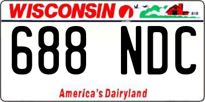 WI license plate 688NDC