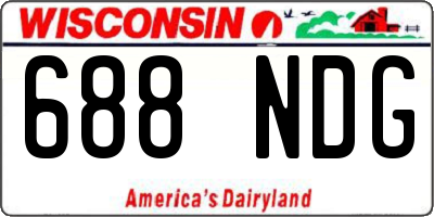 WI license plate 688NDG