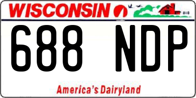 WI license plate 688NDP