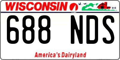 WI license plate 688NDS