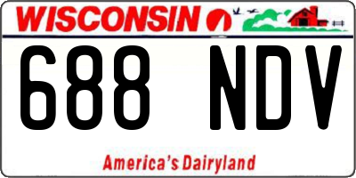 WI license plate 688NDV