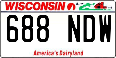 WI license plate 688NDW