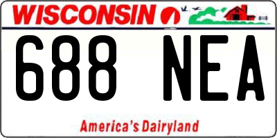 WI license plate 688NEA