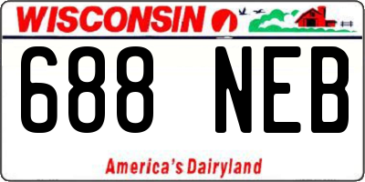 WI license plate 688NEB