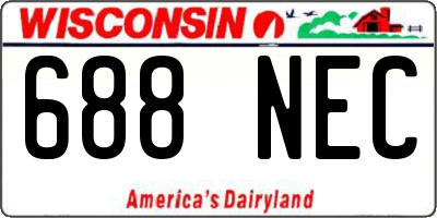 WI license plate 688NEC
