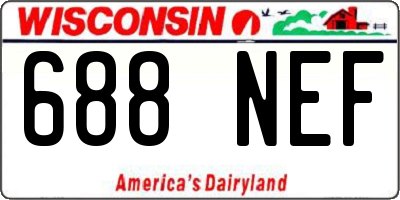 WI license plate 688NEF