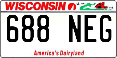 WI license plate 688NEG