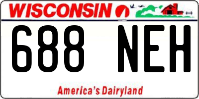 WI license plate 688NEH