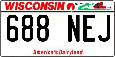 WI license plate 688NEJ