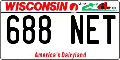 WI license plate 688NET