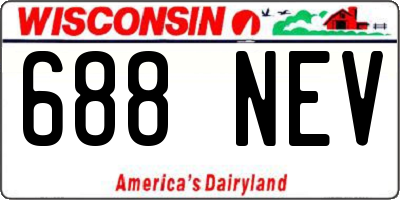 WI license plate 688NEV