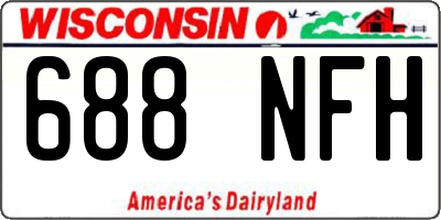 WI license plate 688NFH