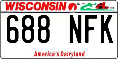 WI license plate 688NFK