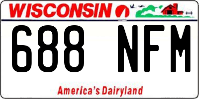 WI license plate 688NFM