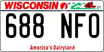 WI license plate 688NFO