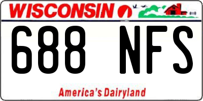 WI license plate 688NFS