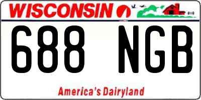WI license plate 688NGB