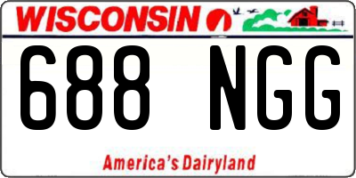 WI license plate 688NGG