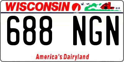 WI license plate 688NGN