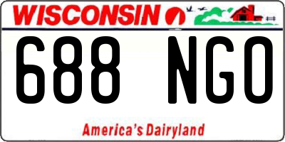 WI license plate 688NGO