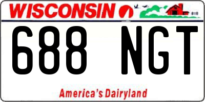WI license plate 688NGT