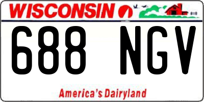 WI license plate 688NGV