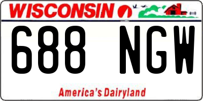 WI license plate 688NGW