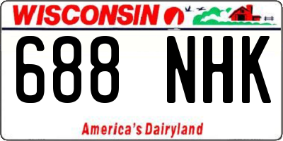 WI license plate 688NHK