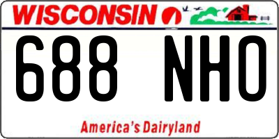 WI license plate 688NHO