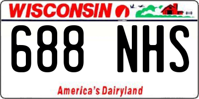 WI license plate 688NHS