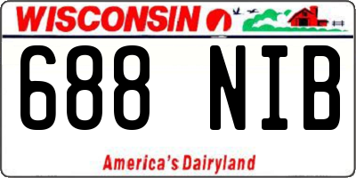 WI license plate 688NIB
