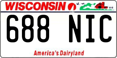WI license plate 688NIC