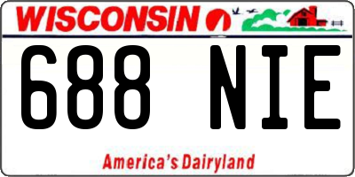 WI license plate 688NIE