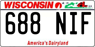 WI license plate 688NIF