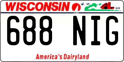 WI license plate 688NIG