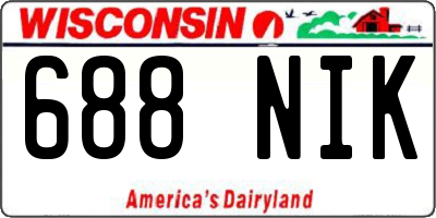 WI license plate 688NIK