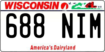 WI license plate 688NIM