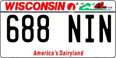WI license plate 688NIN