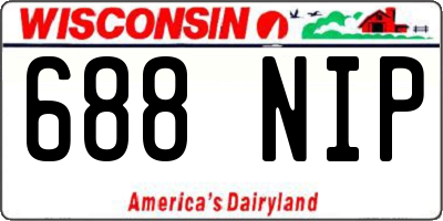 WI license plate 688NIP