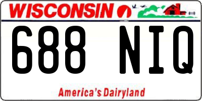 WI license plate 688NIQ