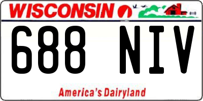 WI license plate 688NIV